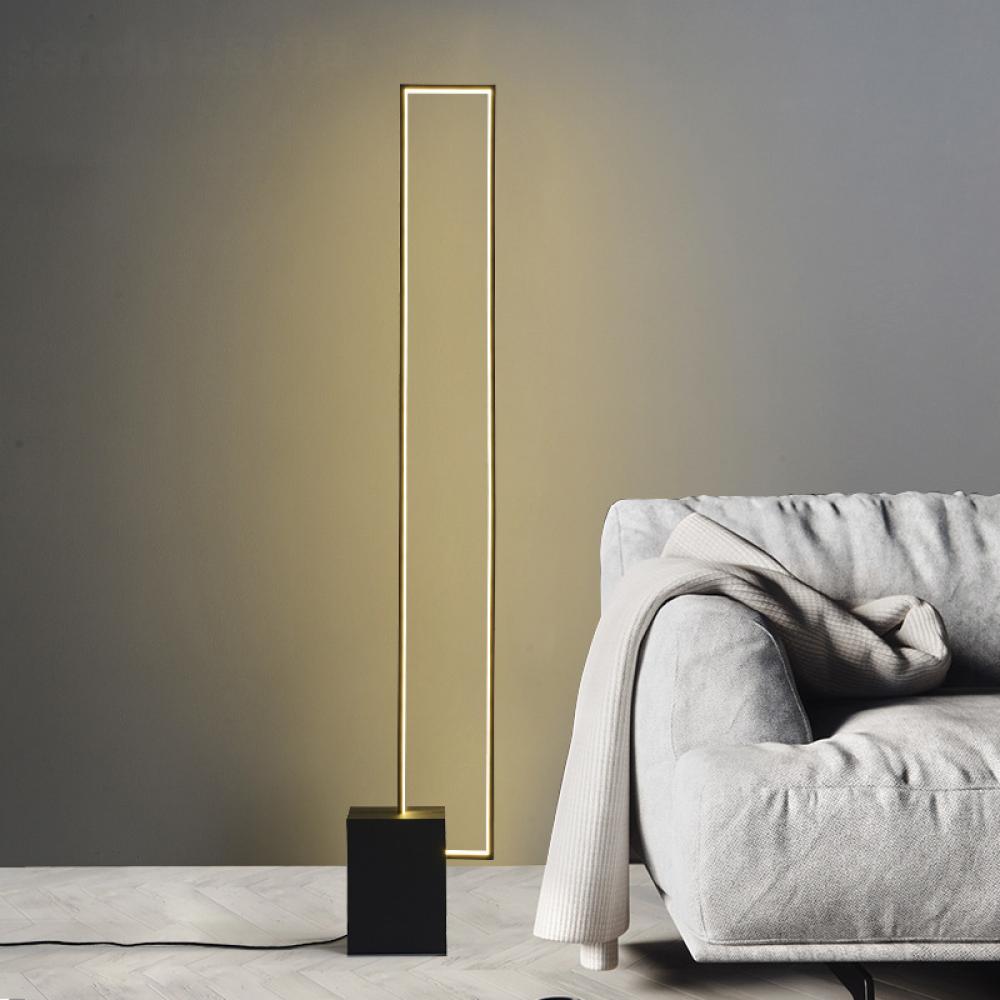 Square Floor Lamp, 48" Aluminium +PMMA, Color Temp, 3500K, voltage :110-265V, 20 W, 1800 LM