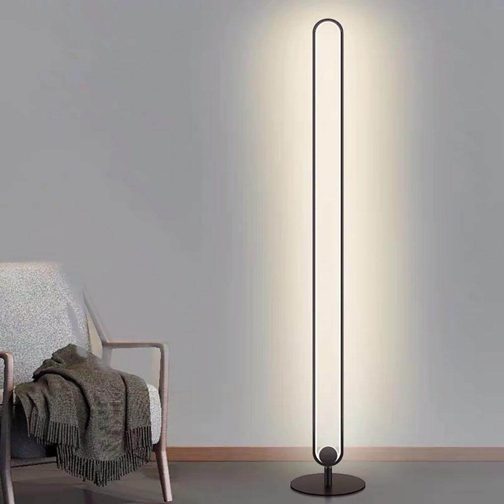 U shape Floor Lamp, Aluminum + PMMA, Dimmable, Lumens : 2000 Size: 53" Color: 3500K Semi-Flush b