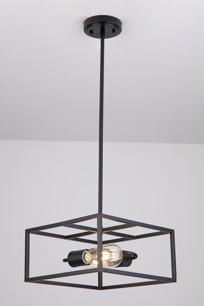 12" 2X60 W Pendant in Black finish with replaceable socket rings in Black, Chrome, & Gold finish
