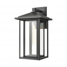 Lit Up Lighting LIT63190BK-CL - 15" Aluminium + Iron 1x60W Outdoor/Indoor Wall Light With Clear Glass