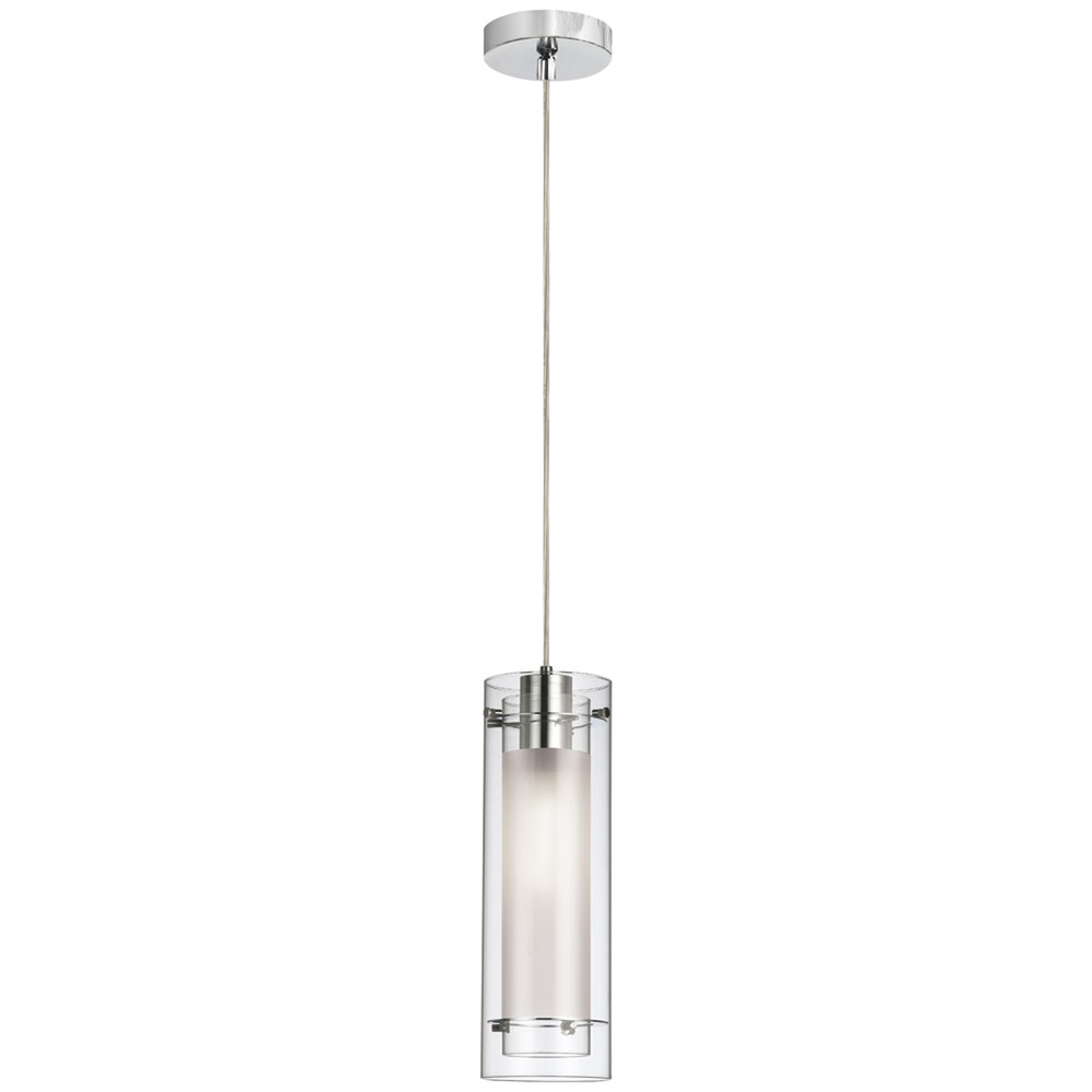 Single Pendant Clear Frosted Glass