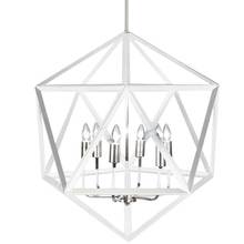 Dainolite ARC-226C-WH-SC - 6LT Chandelier,Matte WHT/SC