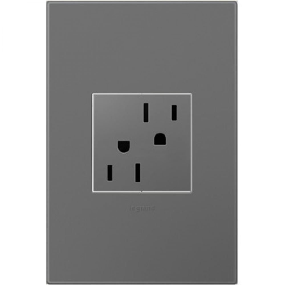 adorne? 15A Dual Tamper-Resistant Outlet with Magnesium Wall Plate