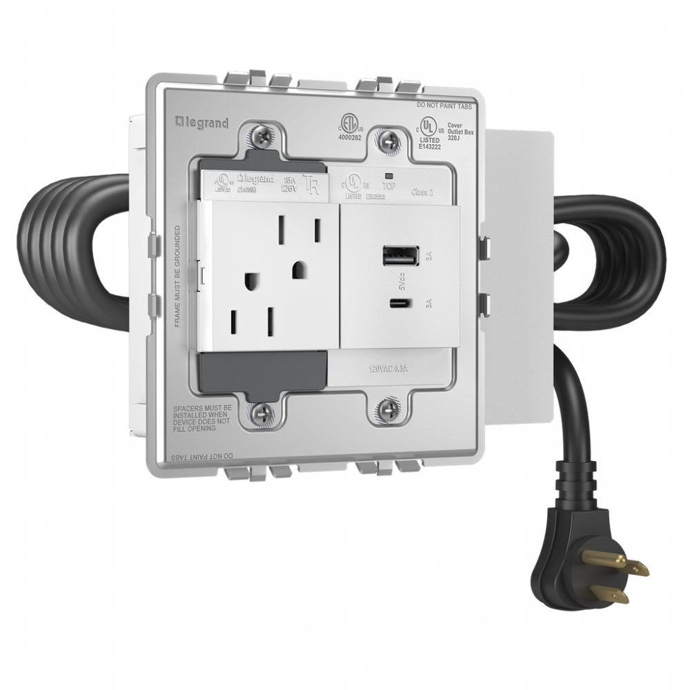 adorne Furniture Power Center with 1 Outlet and 1 USB A/C Port