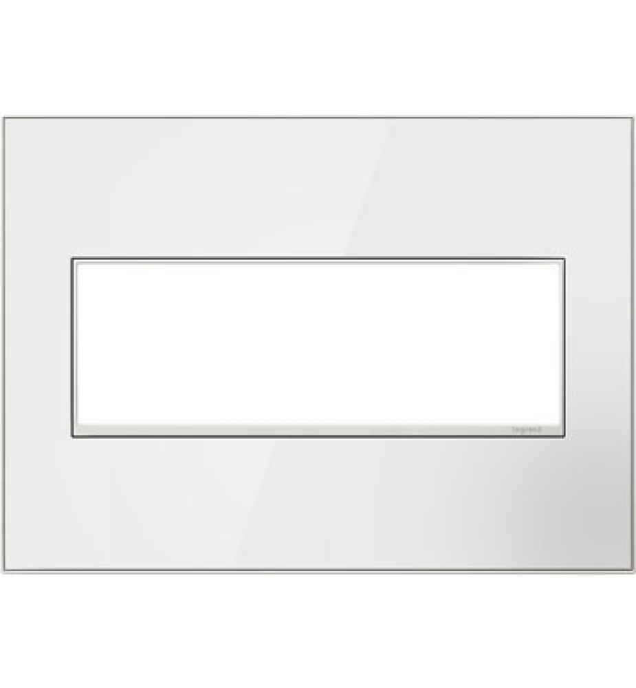Mirror White-on-White,  3-Gang Wall Plate