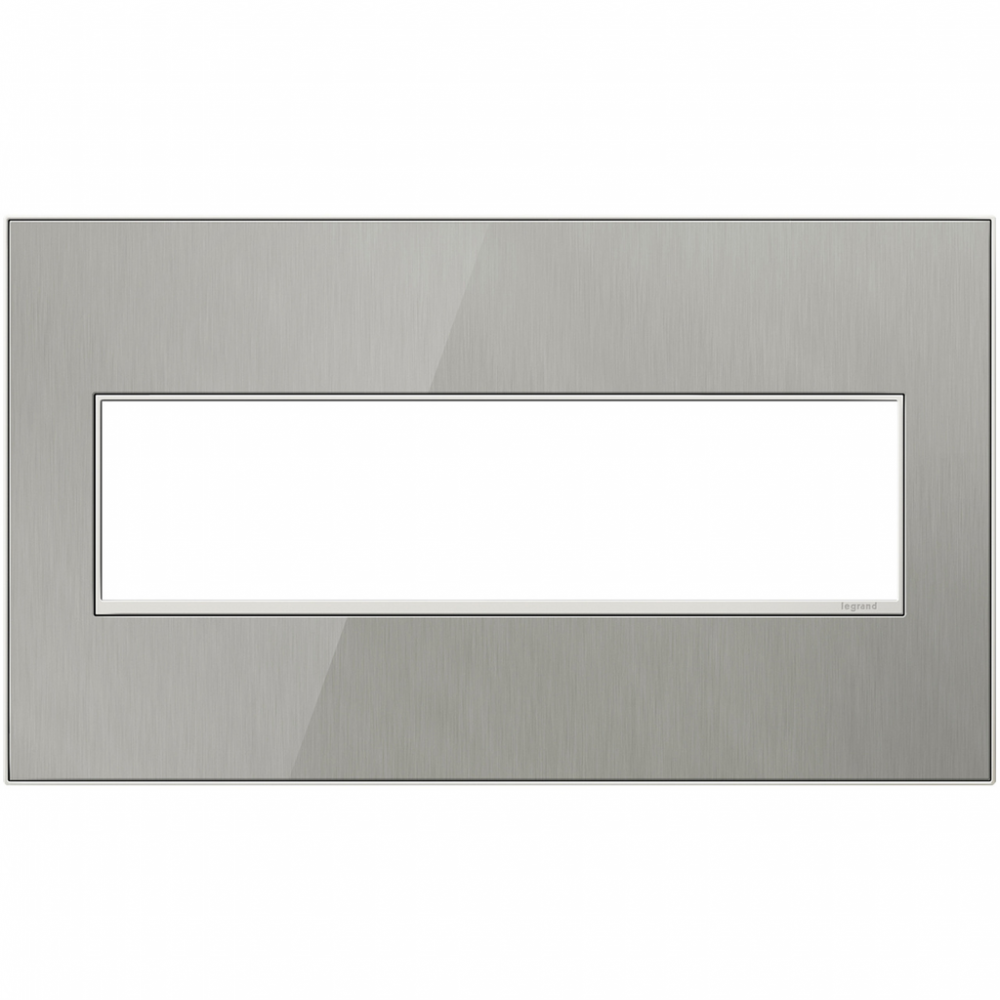 Brushed Stainless, 4-Gang Wall Plate