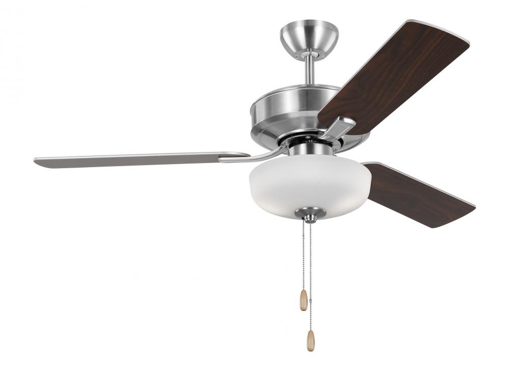 Linden 48'' traditional dimmable LED indoor brushed steel silver ceiling fan with light kit