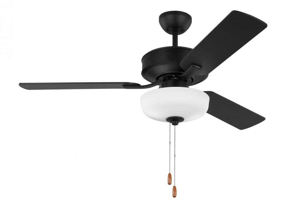 Linden 48'' traditional dimmable LED indoor midnight black ceiling fan with light kit and re