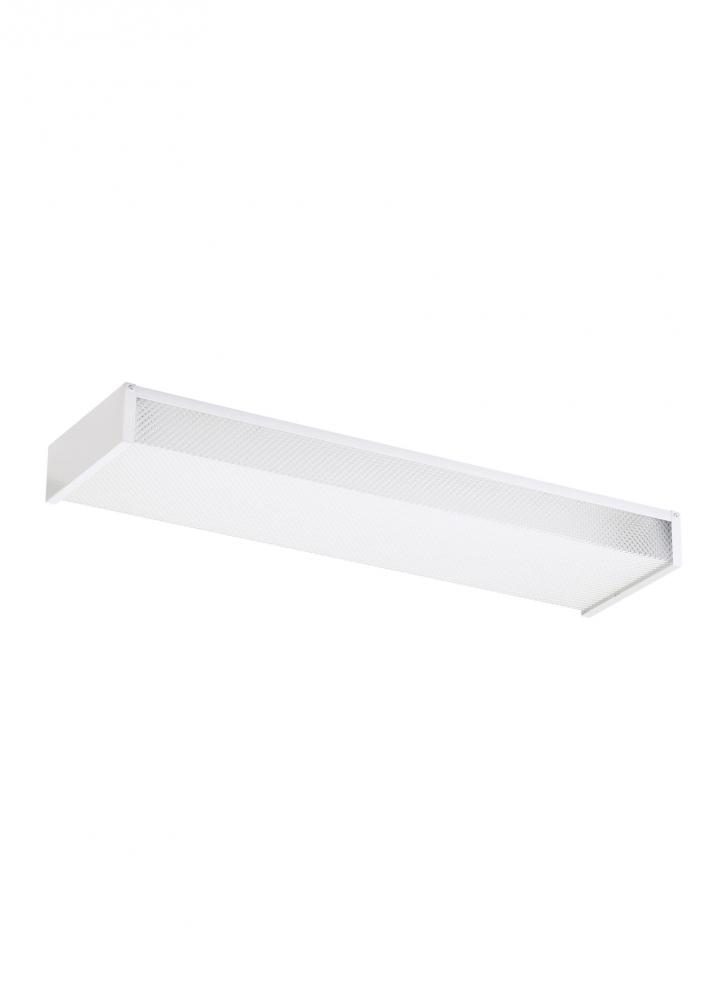 Drop Lens Fluorescent traditional 2-light indoor dimmable two foot ceiling flush mount in white fini
