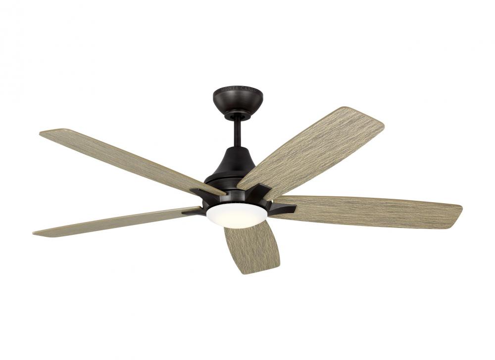 Lowden 52" Dimmable Indoor/Outdoor Integrated LED Aged Pewter Ceiling Fan with Light Kit, Remote