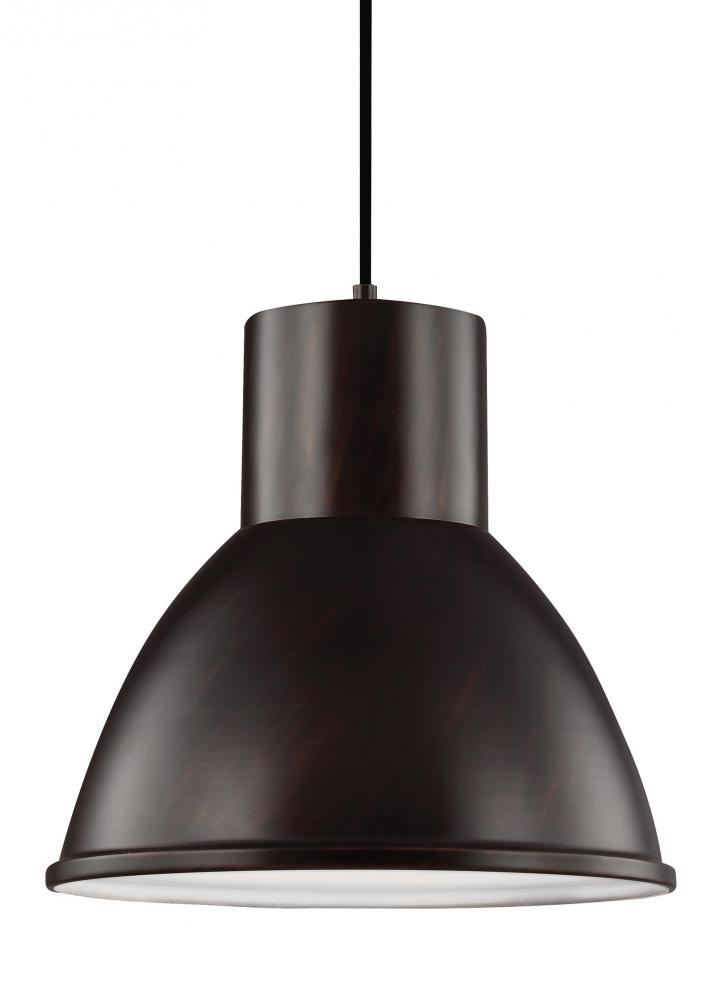 Division Street contemporary 1-light indoor dimmable ceiling hanging single pendant light in bronze