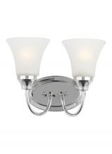 Generation Lighting 44806-05 - Holman traditional 2-light indoor dimmable bath vanity wall sconce in chrome silver finish with sati