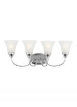 Generation Lighting 44808-05 - Holman traditional 4-light indoor dimmable bath vanity wall sconce in chrome silver finish with sati