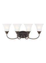 Generation Lighting 44808-710 - Holman traditional 4-light indoor dimmable bath vanity wall sconce in bronze finish with satin etche