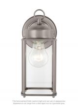 Generation Lighting 8593-965 - New Castle traditional 1-light outdoor exterior large wall lantern sconce in antique brushed nickel