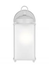 Generation Lighting 8593001-15 - New Castle traditional 1-light outdoor exterior large wall lantern sconce in white finish with satin