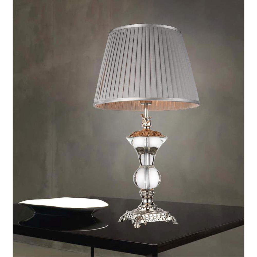 Yale 1 Light Table Lamp With Silver Finish