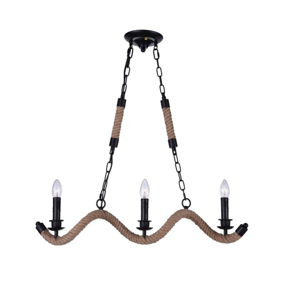 Padma 3 Light Up Chandelier With Black Finish