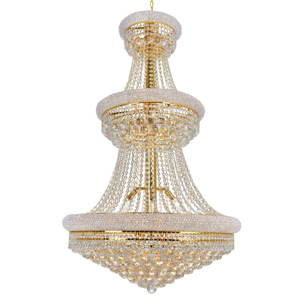 Empire 32 Light Down Chandelier With Gold Finish