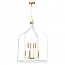 Savoy House Canada 7-7800-8-142 - Sheffield 8-Light Pendant in White with Warm Brass Accents