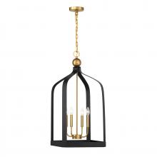 Savoy House Canada 7-7802-4-143 - Sheffield 4-Light Pendant in Matte Black with Warm Brass Accents