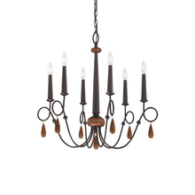 Eurofase 25591-019 - Corso, 6Lt Chandelier, Wood