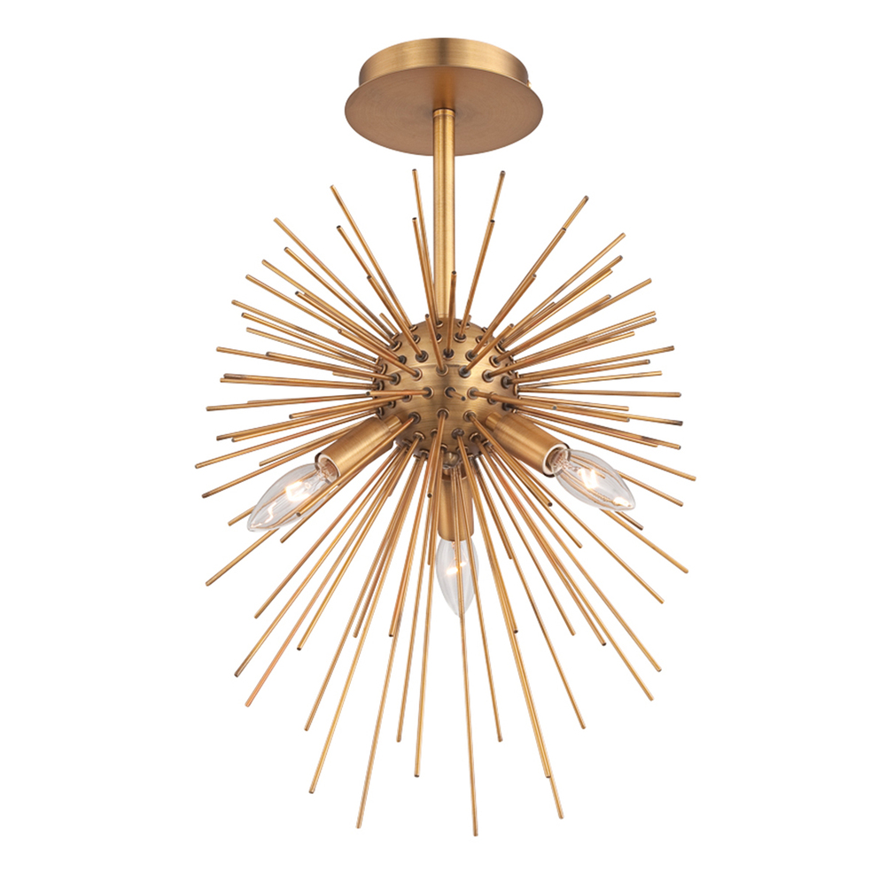 Bridget, 3Lt Pendant, Satin Gold