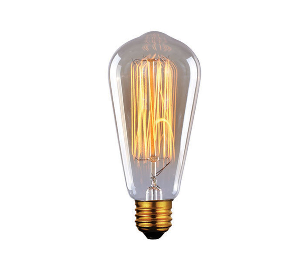 Bulb, Edison Bulbs, 60W E26, Light Yellow Color, ST64 Cone Shape, 2500hours