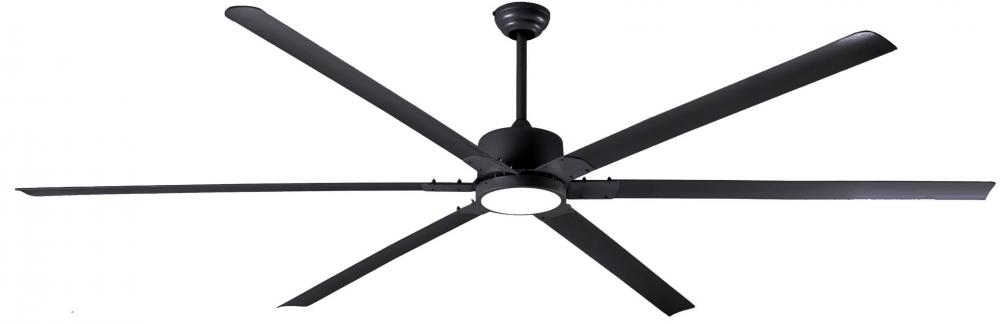 Industrial Fan, Spec. CP96-LEDBK, 96" Fan, MBK Color, Downrod Mount, Zinc Ball Hanger, 8" LE