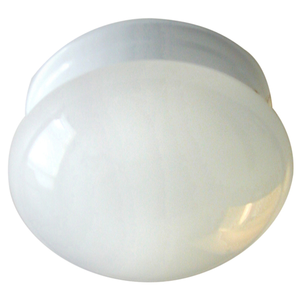 Fmount, 1 Bulb Flush mount, White Opal Glass, 60W Type A