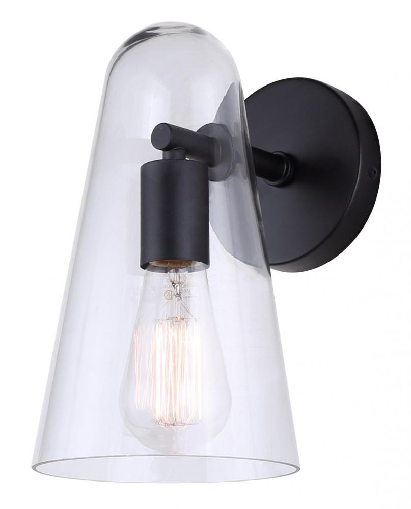 LUISA, MBK Color, 1 Lt Wall Fixture, Clear Glass, 60W Type A