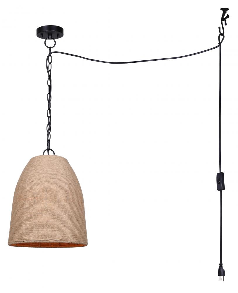 MALMO, MBK/Rope Color, 1 Lt Cord Pendant, 60W Type A