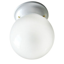 Canarm ICL911 - Ceiling, 6" Round Globe, White Opal Glass, 60W Type A
