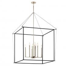 Kichler 52629PN - Eisley 50 Inch 8 Light 2 Tier Foyer Pendant in Polished Nickel and Black