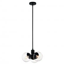 Kichler 52700BKCLR - Silvarious 16.5 Inch 3 Light Convertible Pendant with Clear Glass in Black