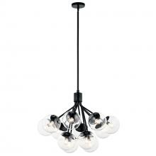 Kichler 52701BKCLR - Silvarious 30 Inch 12 Light Convertible Chandelier with Clear Glass in Black