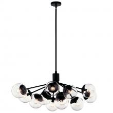 Kichler 52703BKCLR - Silvarious 48 Inch 12 Light Linear Convertible Chandelier with Clear Glass in Black