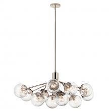 Kichler 52703PN - Silvarious 48 Inch 12 LT Linear Convertible Chandelier with Clear Crackled Glass in Polished Nickel