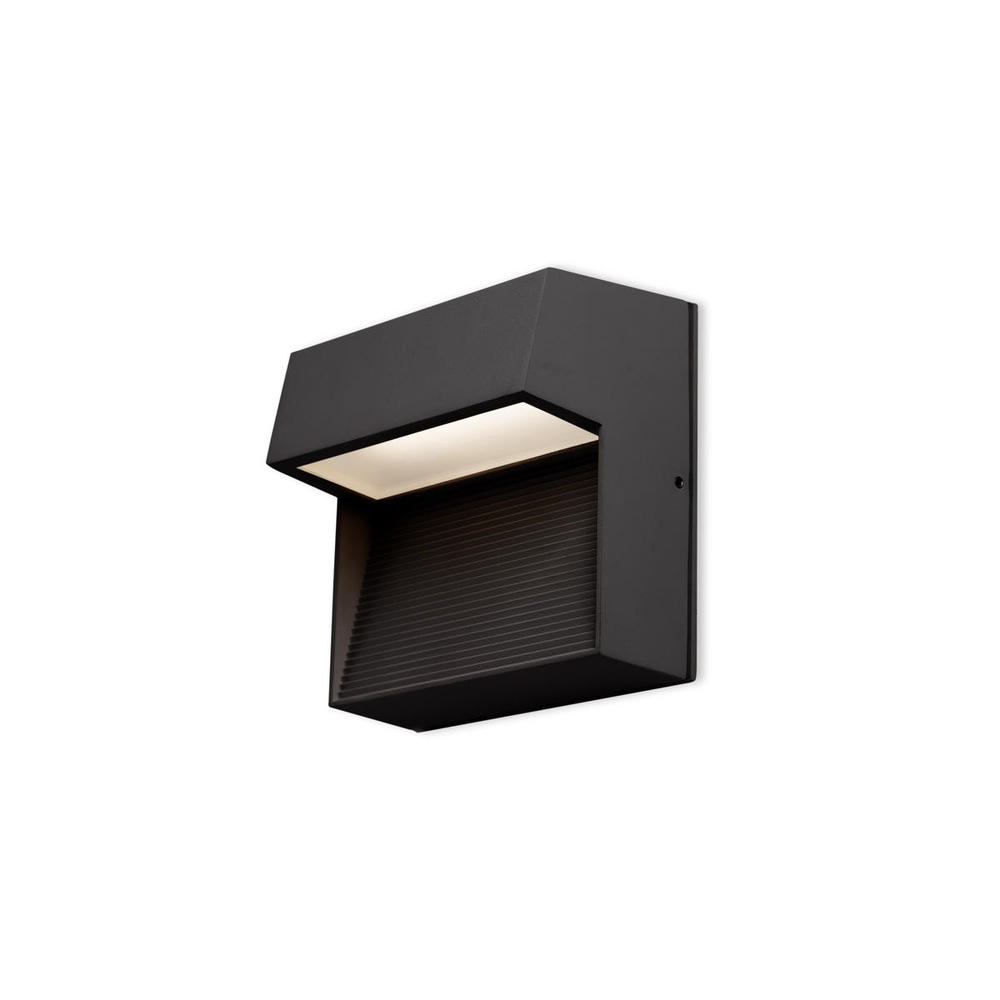 Byron 6-in Black LED Exterior Wall Sconce