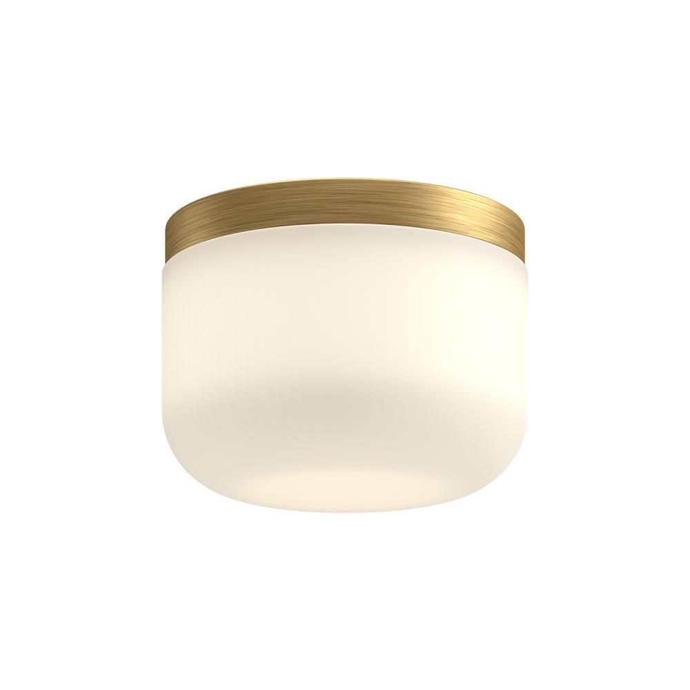 Mel 5-in Brushed Gold/Opal Glass LED Flush Mount