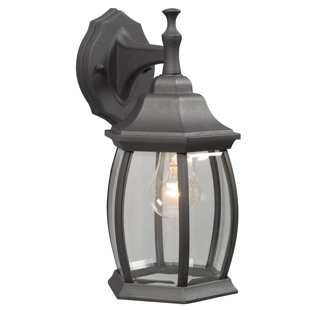 Outdoor Cast Aluminum Lantern - Black w/ Clear Beveled Glass