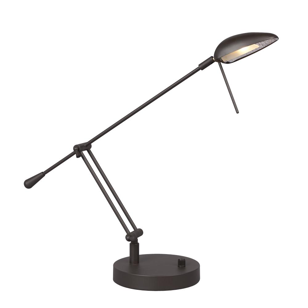 Table Lamp - Matte Bronze with Metal Shade (Dimmable)