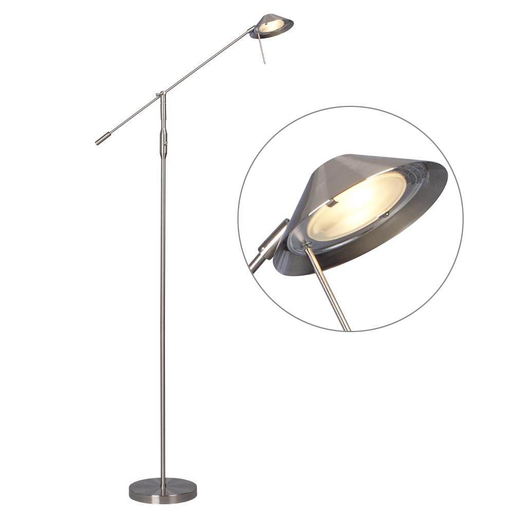 Floor Lamp - Brushed Nickel with Metal Shade (Toggle ON/OFF Switch)