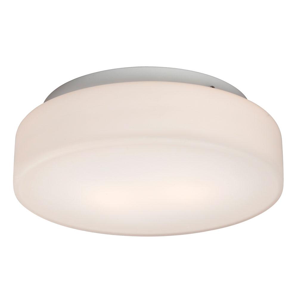 Flush Mount Ceiling Light - in White finish with White Glass
