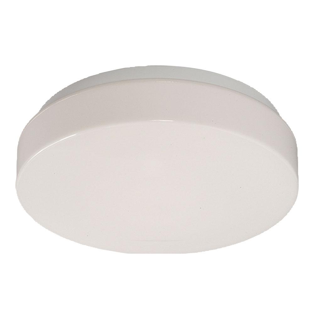 LED Flush Mount Ceiling Light or Wall Mount Fixture - in White finish with White Acrylic Lens