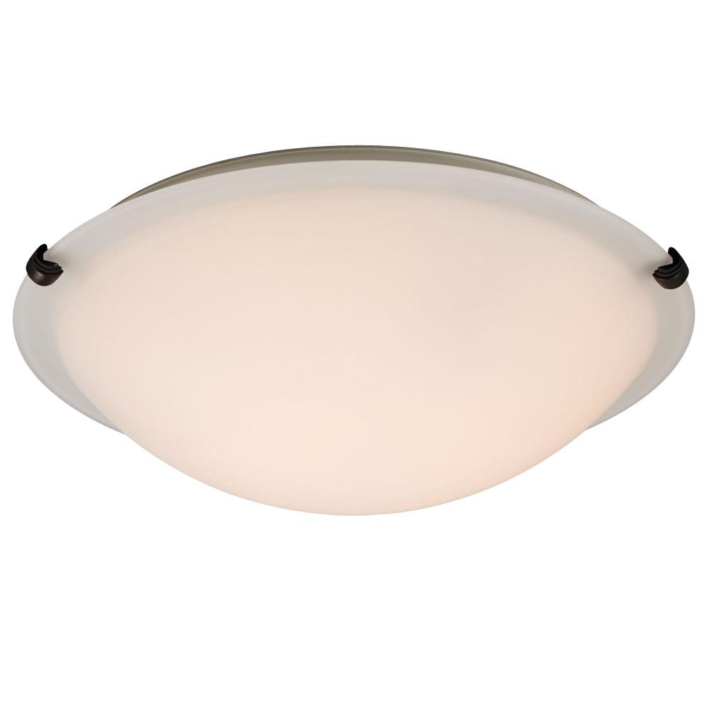 LED Flush Mount Ceiling Light - in Oil Rubbed Bronze finish with White Glass