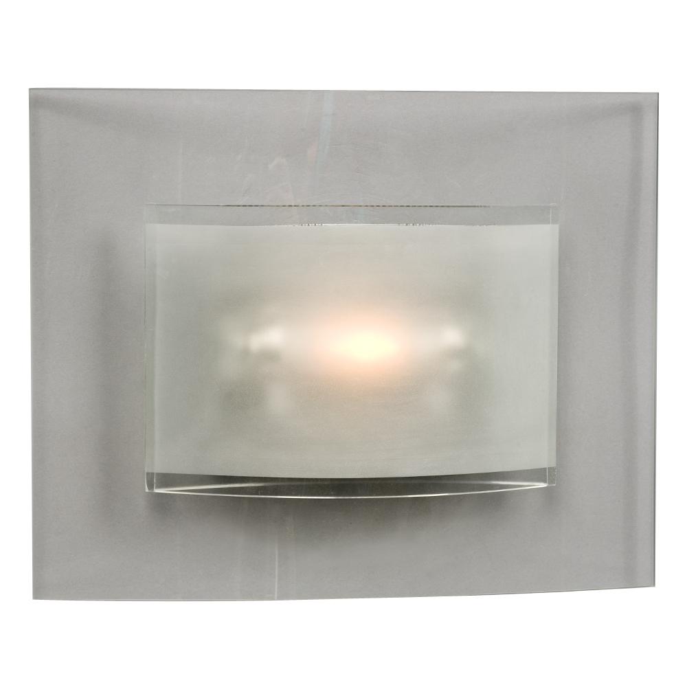 Wall Sconce - Silver w/ Clear & Frosted Glass
