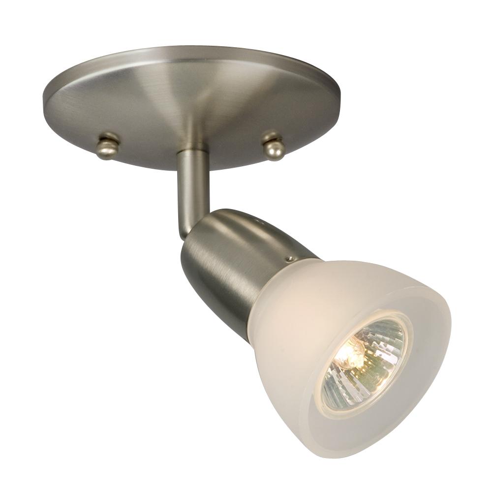 Single Halogen Monopoint - Brushed Nickel w/ Frosted Glass