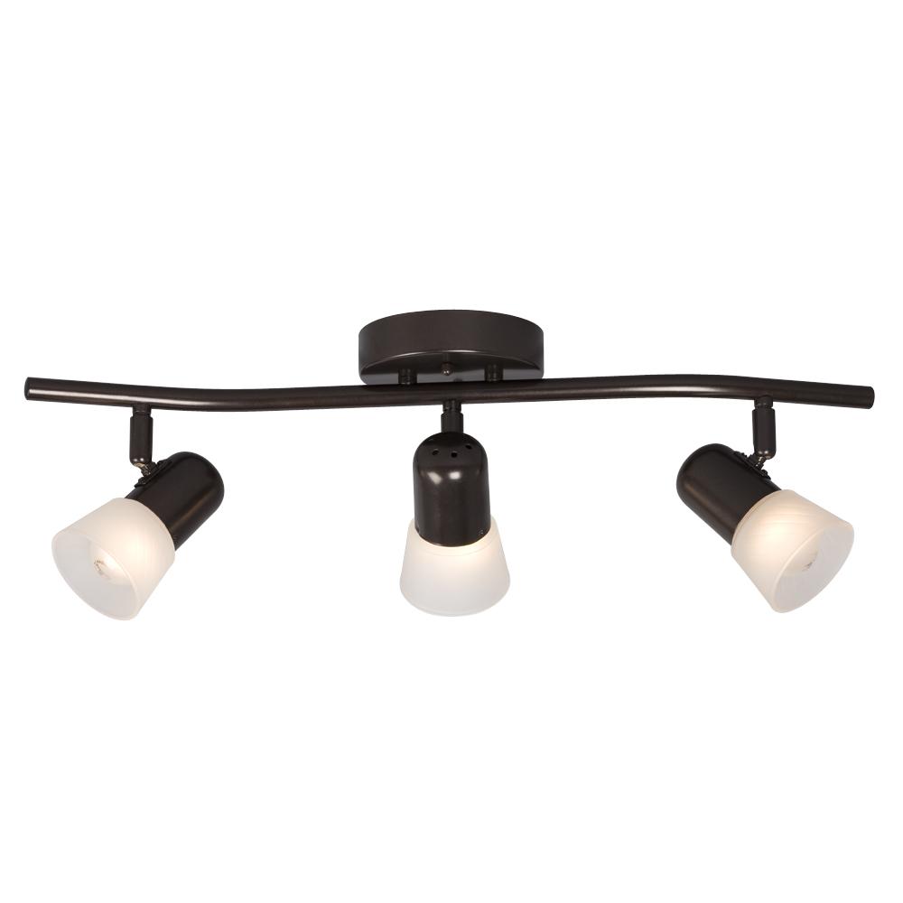 3 Light Track Light - Old Bronze with Frosted Glass