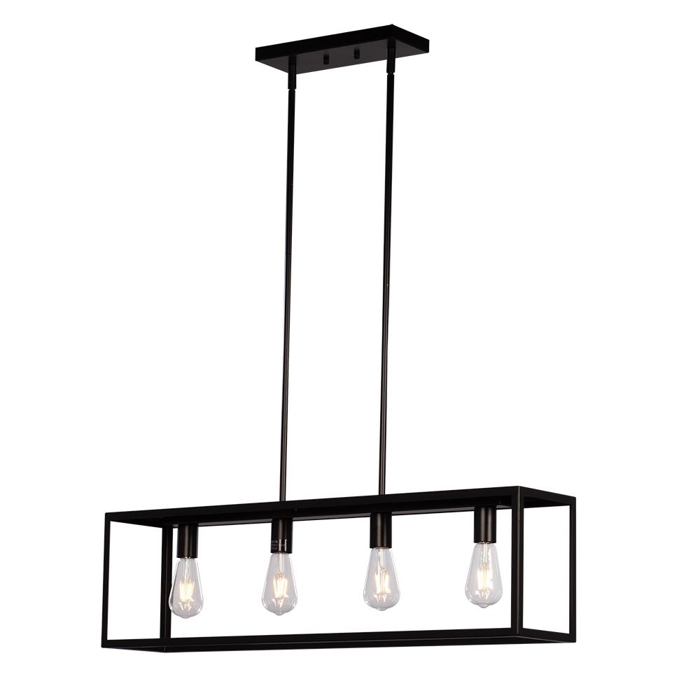 4L Linear Pendant BK with 6",12" & 18" Ext. Rods and Swivel